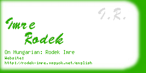 imre rodek business card